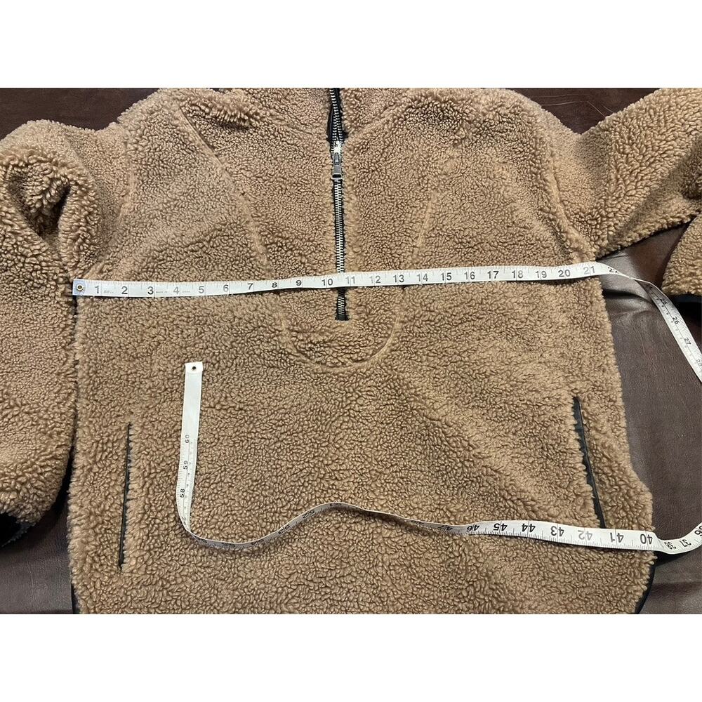 Abercrombie & Fitch Cozy Half Zip Pullover Sweatshirt Womens Small Brown Relaxed - Picture 10 of 11
